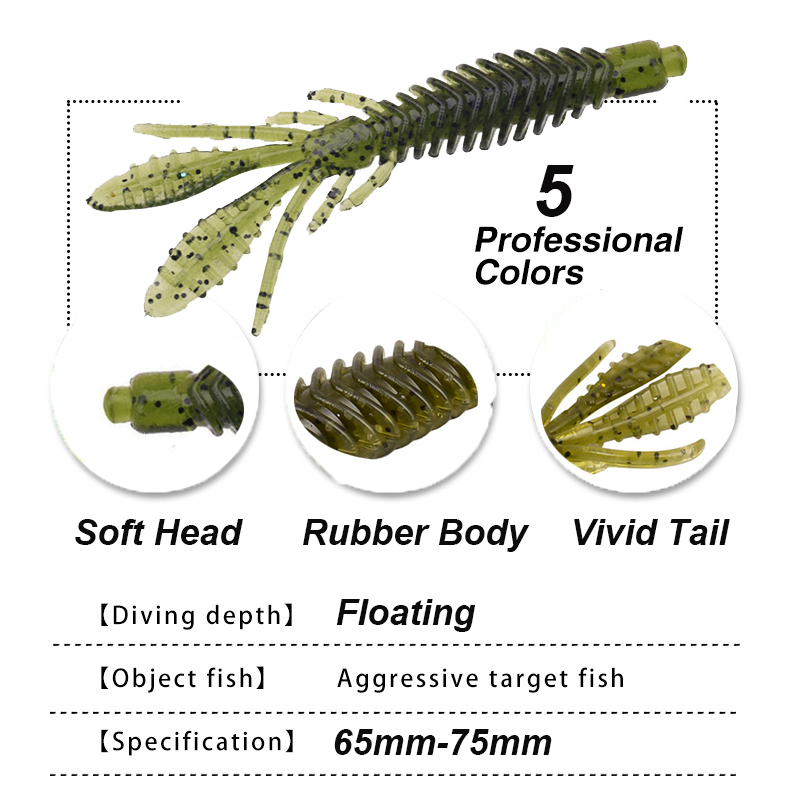 WESTBASS 5PCS Soft Larva Baits - Fishing Lure Soft Plastic ulasan dan harga